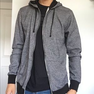 H&M Hooded Jacket Black/Grey - Regular Fit - Small